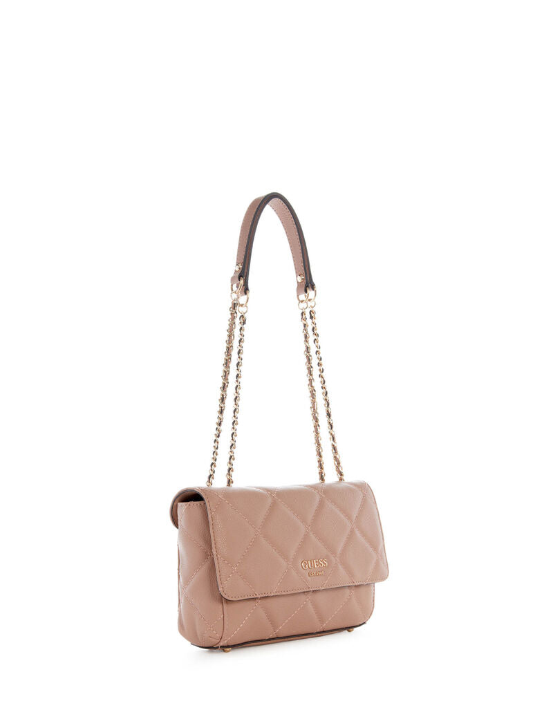 guess flap quilted shoulder bag