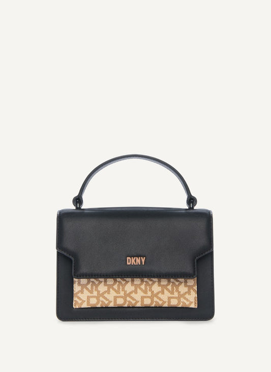 DKNY millie logo satchel black monogrammed